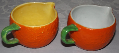 two differnt colour interior orange Carlton Ware citrus peel jug