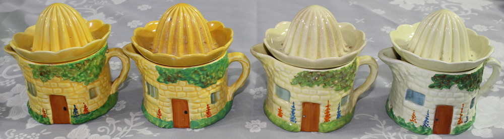 4 different colours for the Carlton Ware cottage juicer