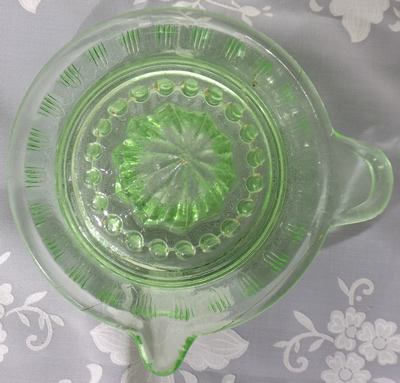 Crown Crystal Glass type 5 uranium green glass juicer top