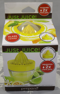 Yellow Prepara "Just Juice" juicer packaging