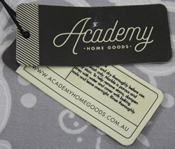 Labels on Academy marble and wood reamer