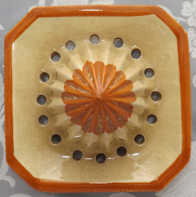 Cream with brown trim juicer top view