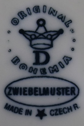 Basemark on a blue onion Zwiebelmuster Bohemia