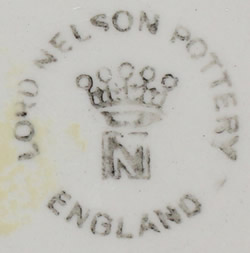 The basemark on a flowers and berries Lord Nelson ceramic juicer