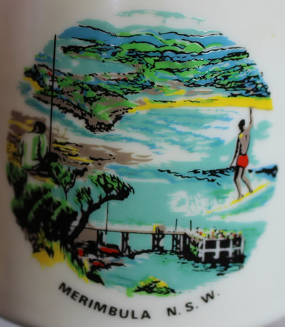 The image on a Westminster 'MERIMBULA N.S.W.' souvenir juicer 