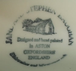 The Jane & Stephen Baughan basemark on a Goose on an Aston Pottery ceramic juicer