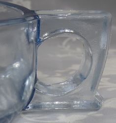 Handle on rare Crown Crystal (Australia) Blue Glass Juicer