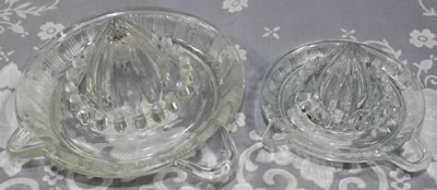Crown Crystal Glass salesman's model juicer compared with standard sized period juicer 