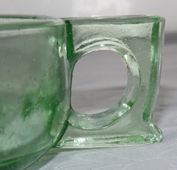 Handle on large 'Coke' green Crown Crystal juicer