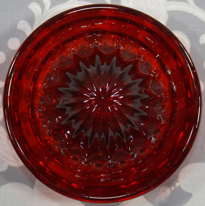 Red glass Edna Barnes 2 piece reamer