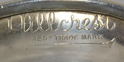 Hillcrest silver plate juicer top inscribed logo on base