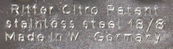 Inscription on Ritter 'citro' squeezer