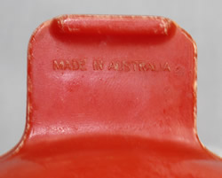 "MADE IN AUSTRALIA" on a Duperite red and cream plastic juicer