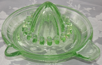 Crown Crystal type 5 green glass juicer