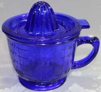 Modern cobalt glass 2 piece juicer