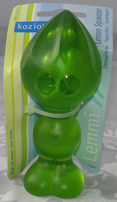 Transparent green Koziol plastic juicer