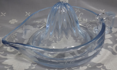 Rare Crown Crystal (Australia) Blue Glass Juicer