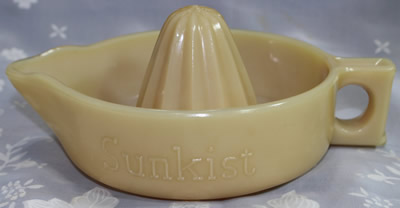 Dark caramel milk glass Sunkist juicer