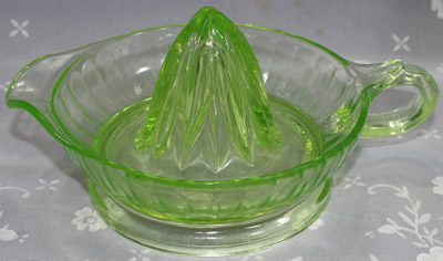 Light green Anchor Hocking Glass Company juicer