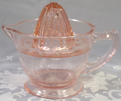 US Glass pink 2 piece glass juicer