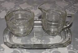 'Crosscut' Sugar & Creamer Tray (Green)
