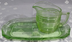 'Crosscut' Sugar & Creamer Tray (Green)