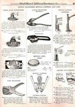 1928 Blish, Mize & SillimanHardware Co. juicers