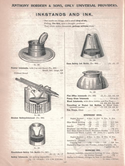 Inkstands and ink - Anthony Horderns 1907 - Page 196