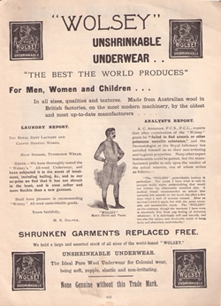 Wolsey Underwear - Anthony Horderns 1907