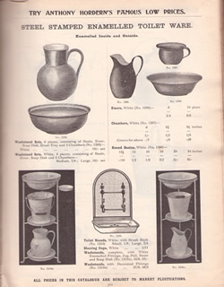 Enamelled toilet ware - Anthony Horderns 1907