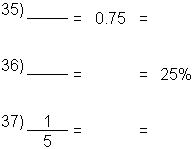 Percentage to Decimal to Fraction conversions - 2